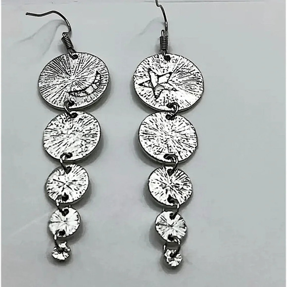 Boho Sun Moon Geometric Irregular Dangle Earrings Circular - Picture 3 of 4